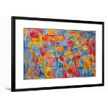 Jasper Johns Map Framed Print, in Responsibly Sourced Solid Frame With A Brushed Black Satin