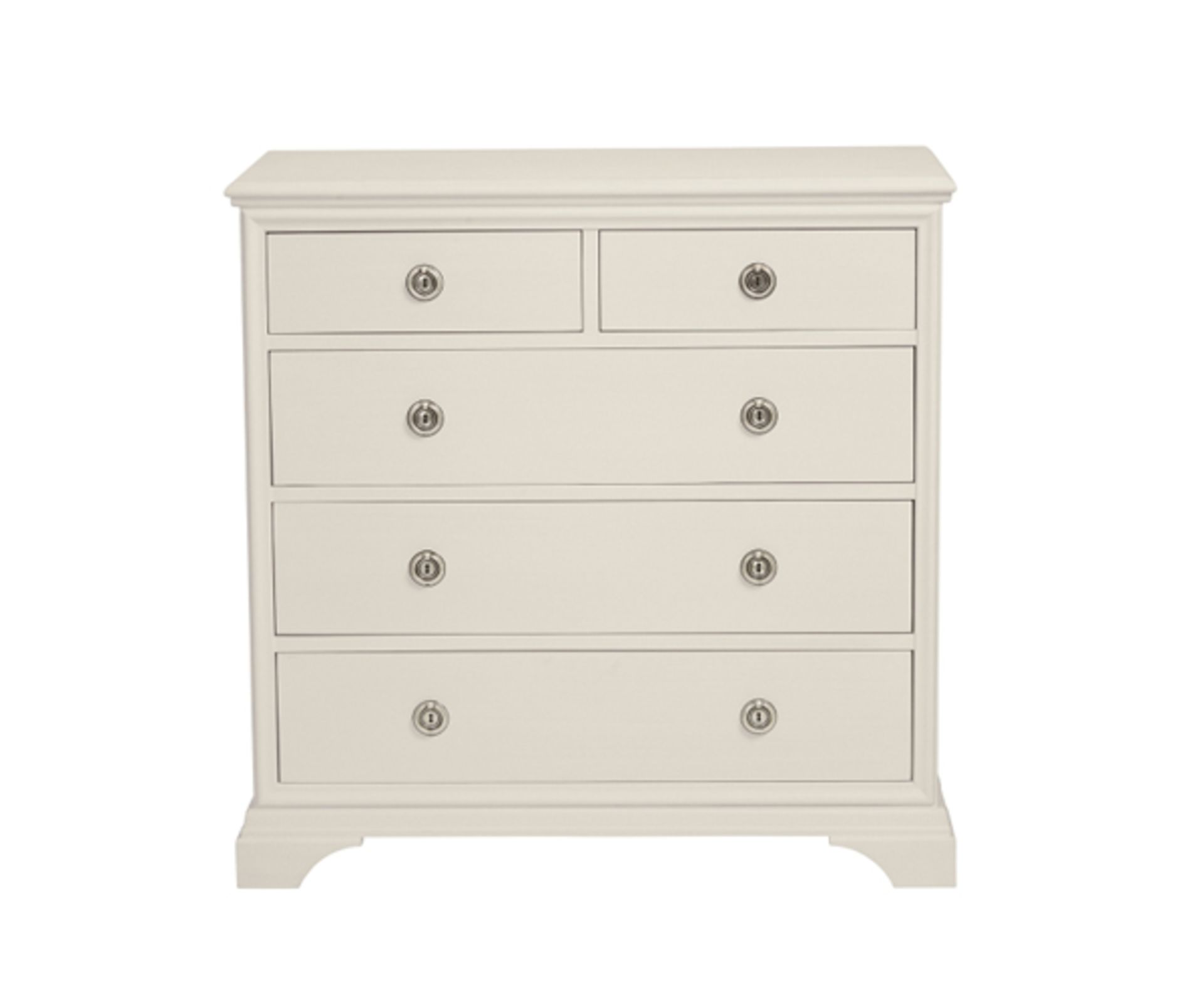 Laura Ashley Gabrielle Dove Grey 3+2 Drawer Chest boasting classic French design with a hand - Image 2 of 2