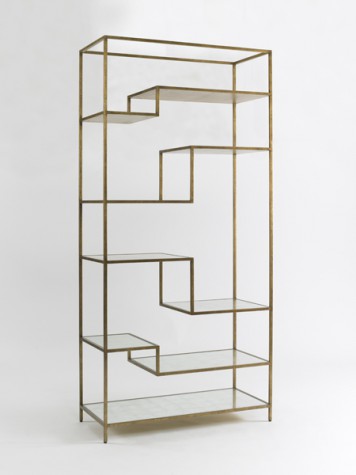 Mansfield Etagere Besides pleasing the eyes, the symmetric step shelving of the Mansfield Ã‰tagÃ¨