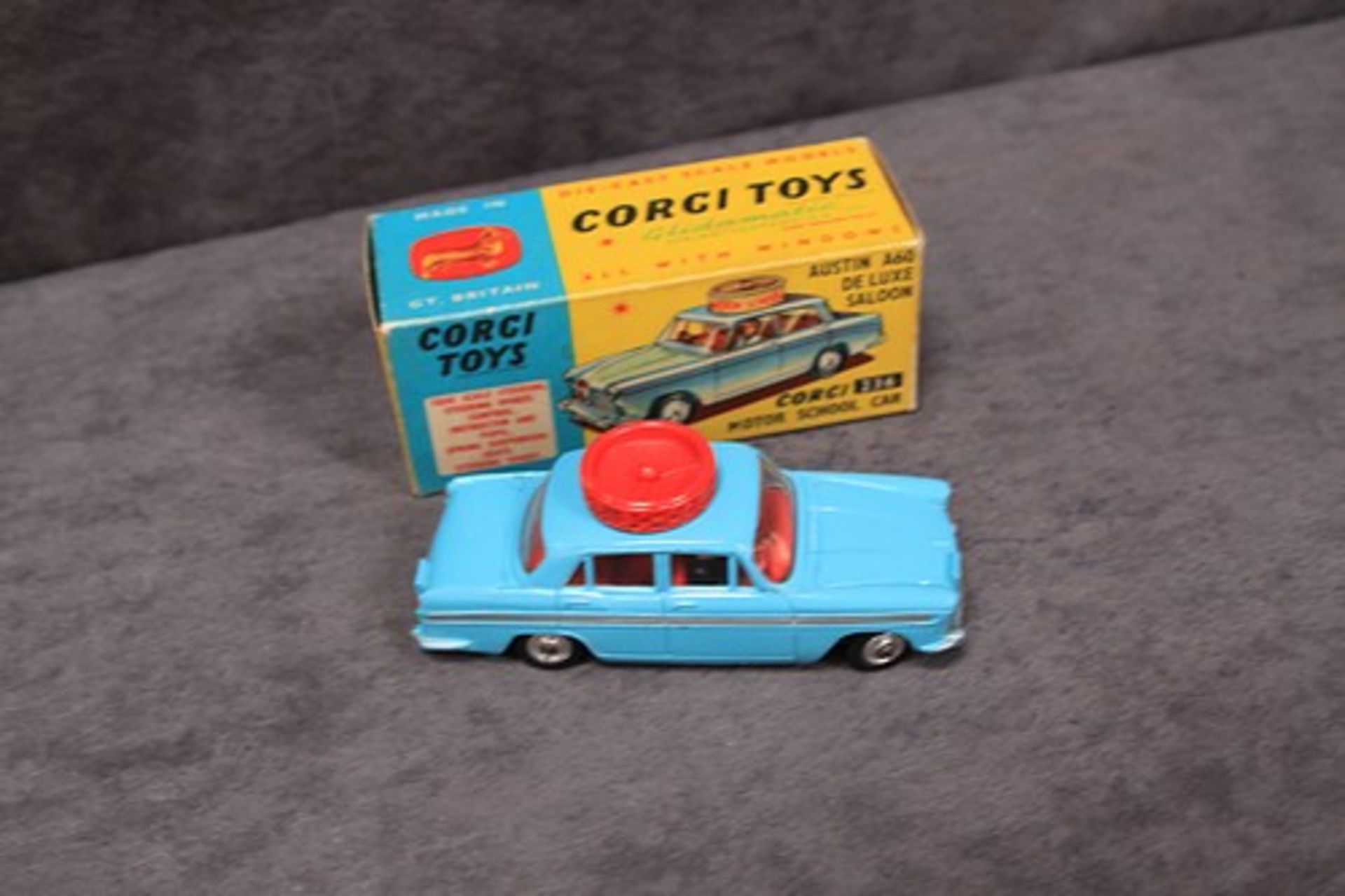 Mint Corgi Toys Diecast #236 Austin A60 De Luxe Saloon Corgi Motor School car in light blue with - Image 3 of 3