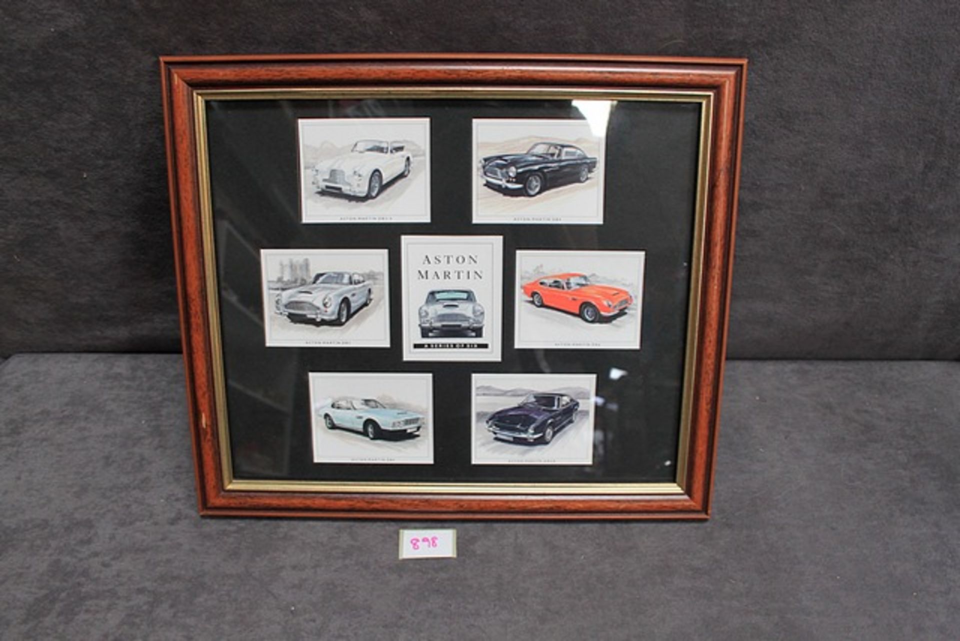 Framed picture of Aston Martin A Series of Six