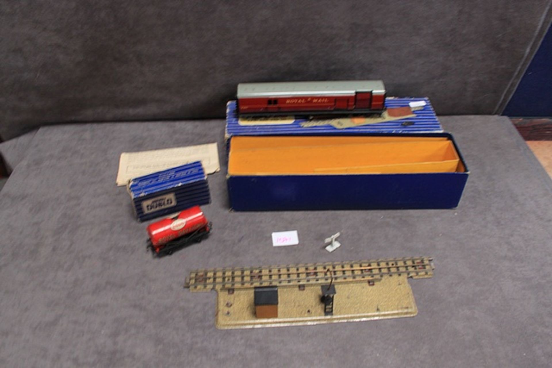 2x Hornby Dublo, comprising of; T.P.O. Mail Van Set with inner packaging and Esso Petrol Tank