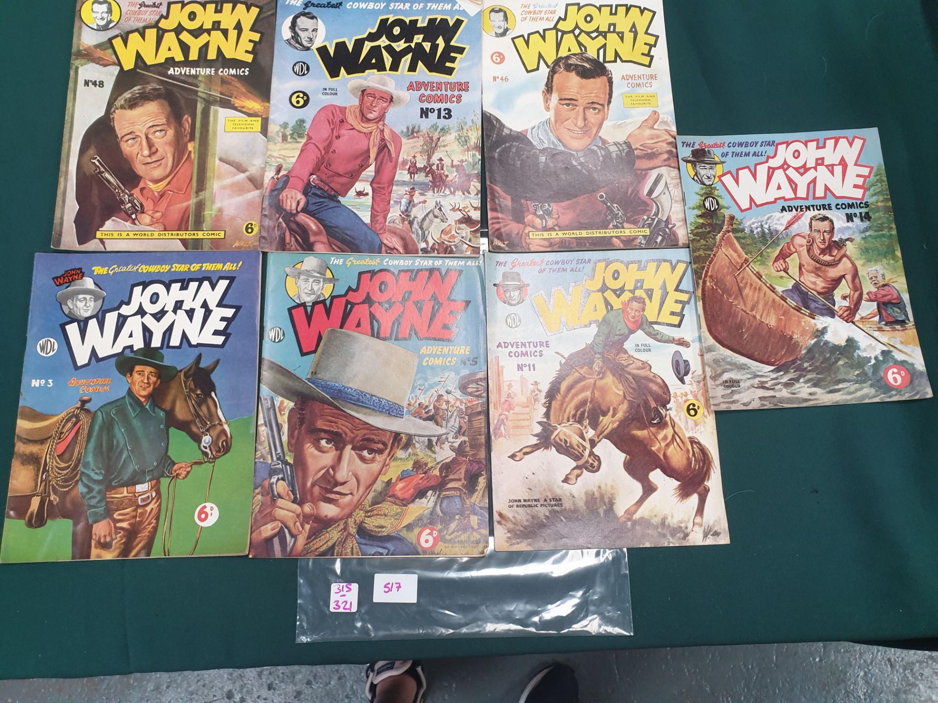 7 x Comic Issues comprising John Wayne Adventure Comic #3 John Wayne Adventure Comic #5 John Wayne