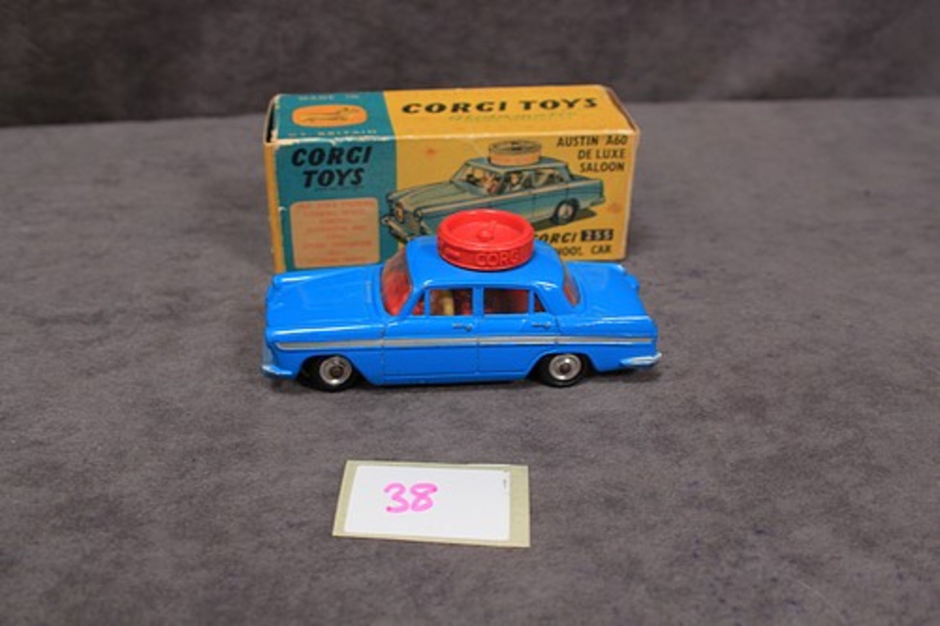 Mint Corgi Toys Diecast #255 Austin A60 De Luxe Saloon Corgi Motor School Car in mid blue with - Image 2 of 2