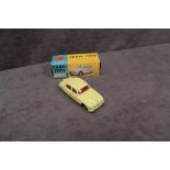 Corgi Toys Diecast #208S Jaguar 2.4 Litre Saloon in yellow in a very good box
