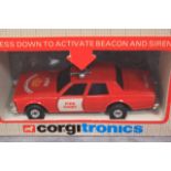 Mint Corgitronics #1008 Fire Chief Car with electronic Flashing Beacon and siren excellent firm box