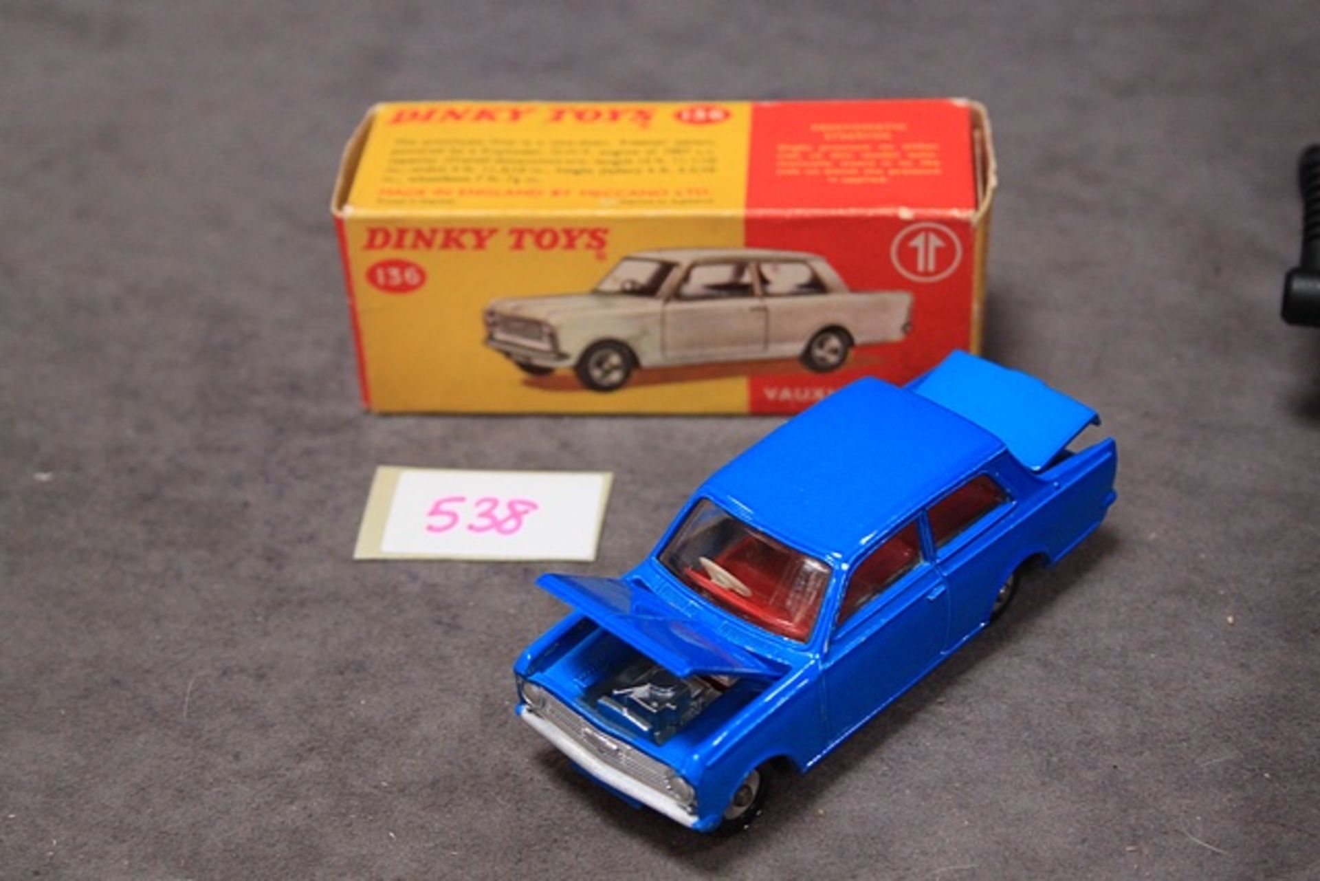 Rare Model Virtually Mint (slight box rub) Dinky Toys Diecast #136 Vauxhall Viva in dark blue with