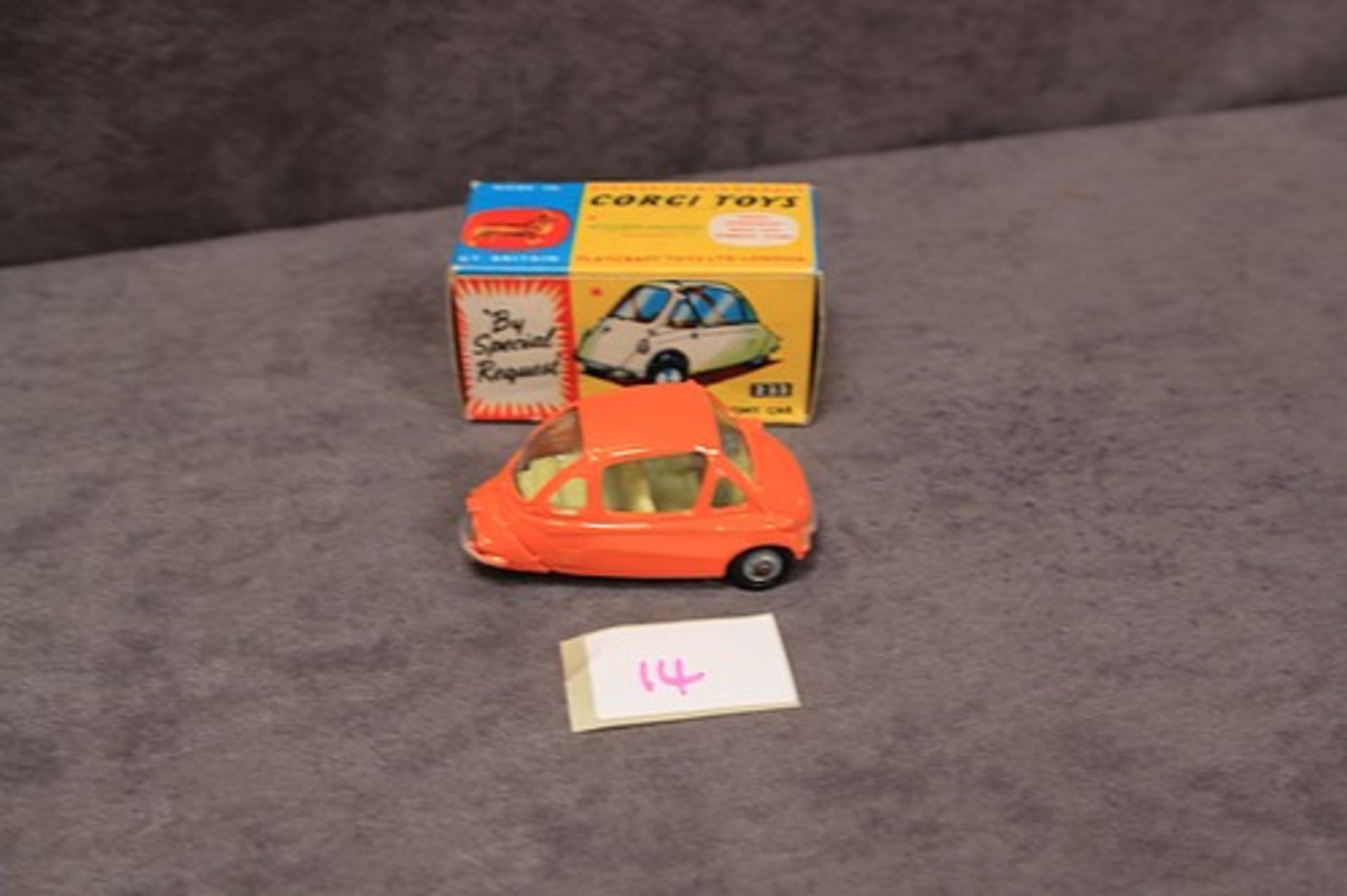 Mint Corgi Toys Diecast #233 Heinkel Economy Car in orange with leaflet in a nr mint box some - Image 2 of 2
