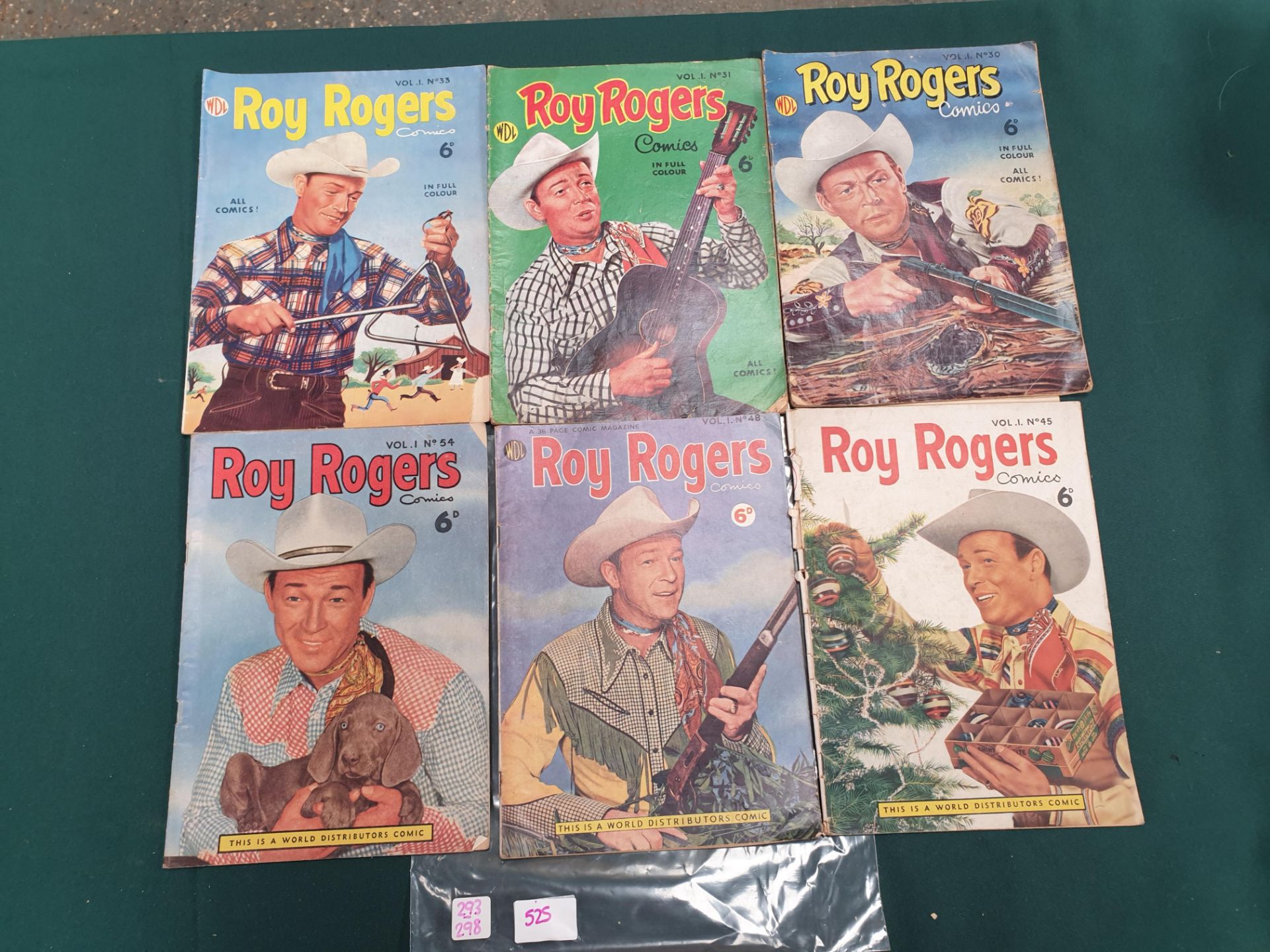 6 x Comic Issues comprising Roy Rogers Comics Volume 1 #30 Roy Rogers Comics Volume 1 #31 Roy Rogers