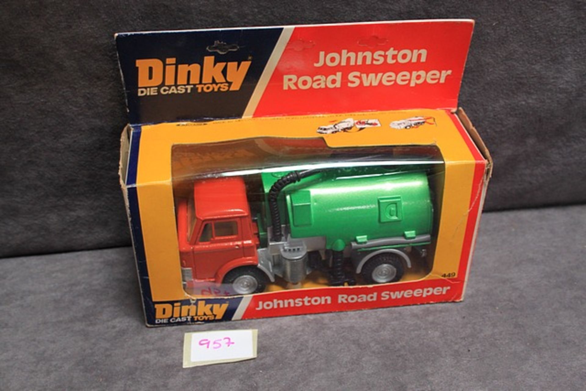 Mint Dinky Diecast Toys #449 Johnston Road Sweeper in a good firm box (some storage crushing) - Image 2 of 2