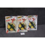 2x Ja-Ru deicast model fighter planes on orginal card packaging unopened