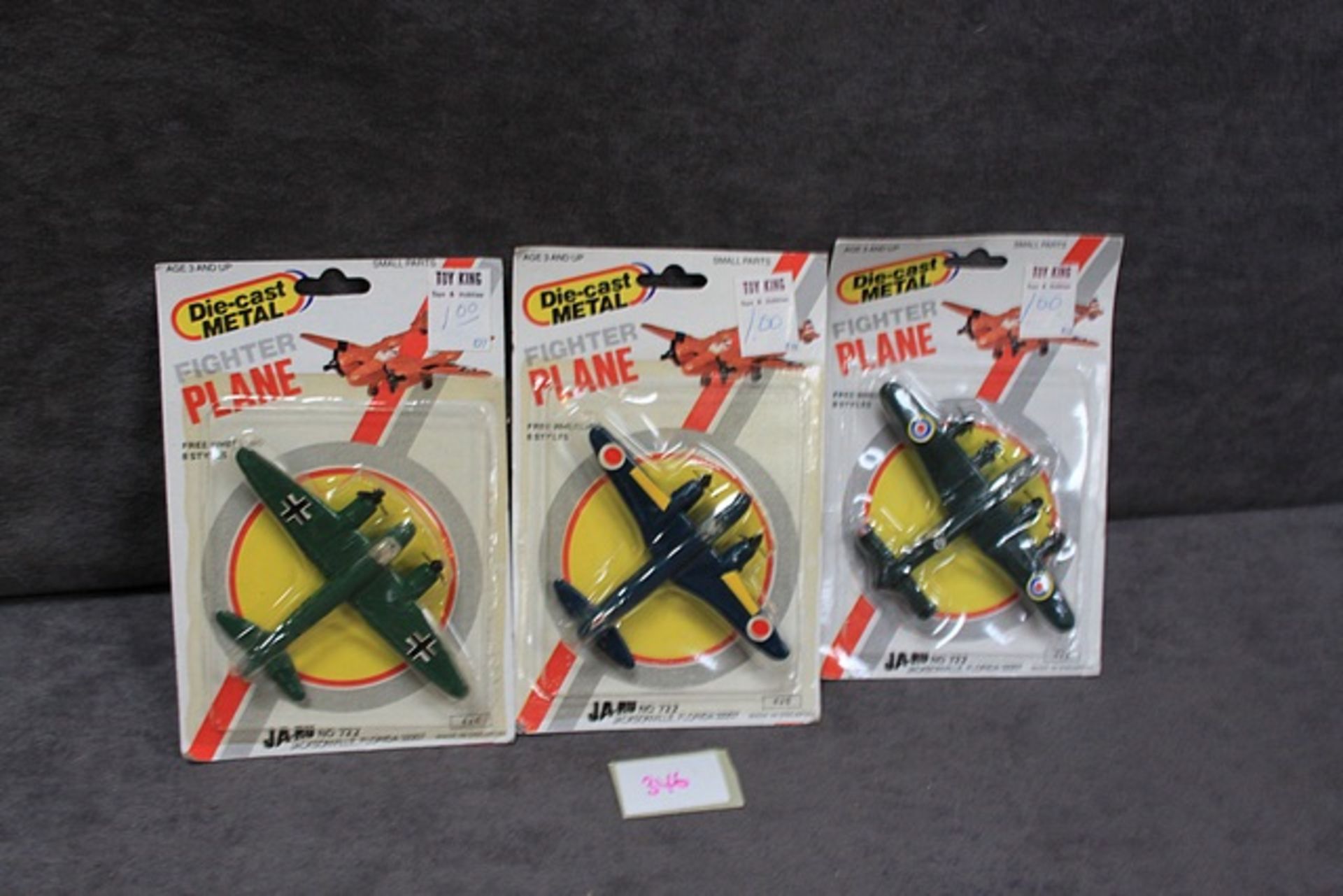 2x Ja-Ru deicast model fighter planes on orginal card packaging unopened