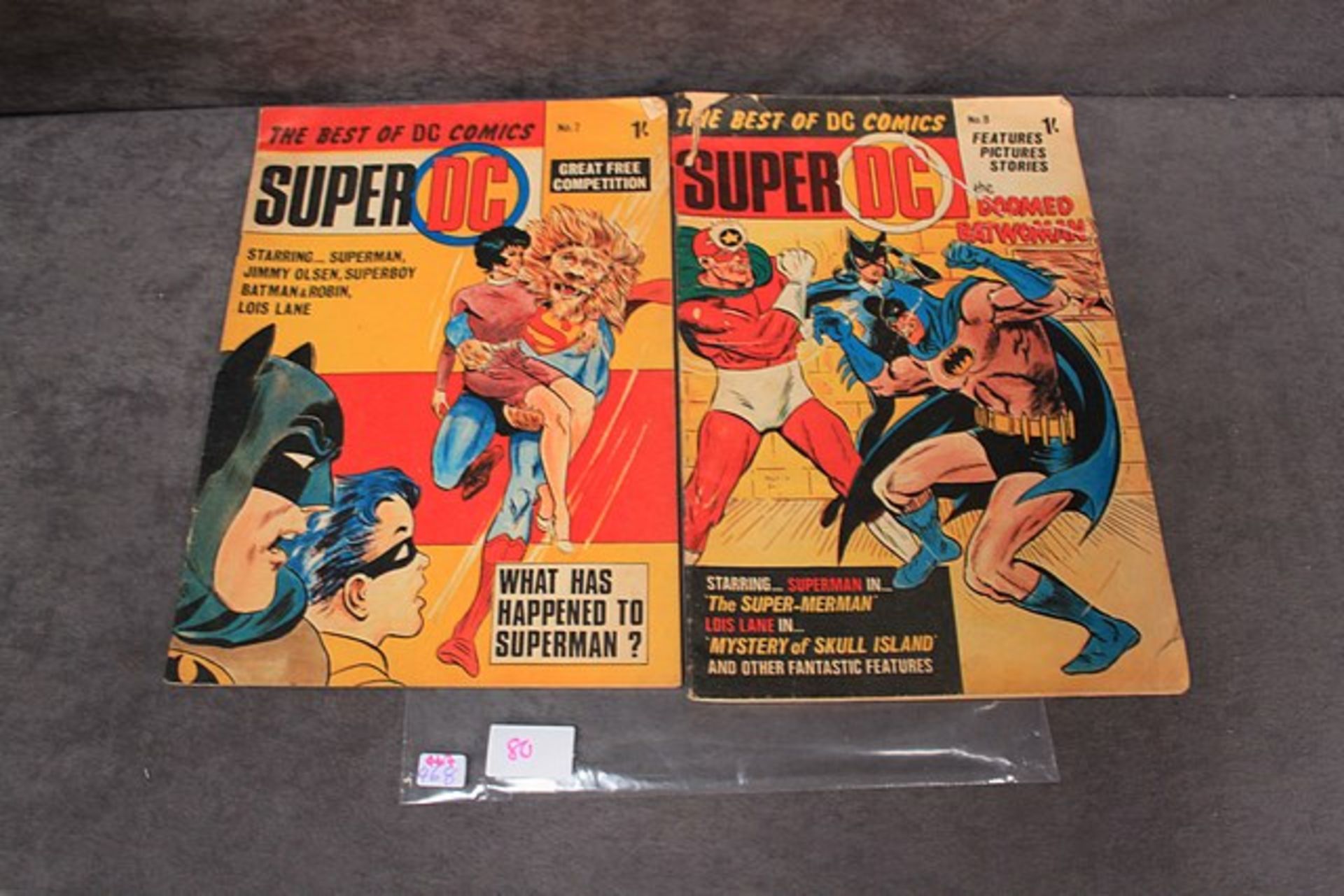 2 x Super DC Thorpe & Porter, 1969 Series Vintage Comics Comprising Of Super DC #7 And Super DC #8