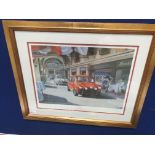 Framed Picture of the Italian Job CafÃ© Ole by Robert Tomlin print number 379 off 1250 560mm x