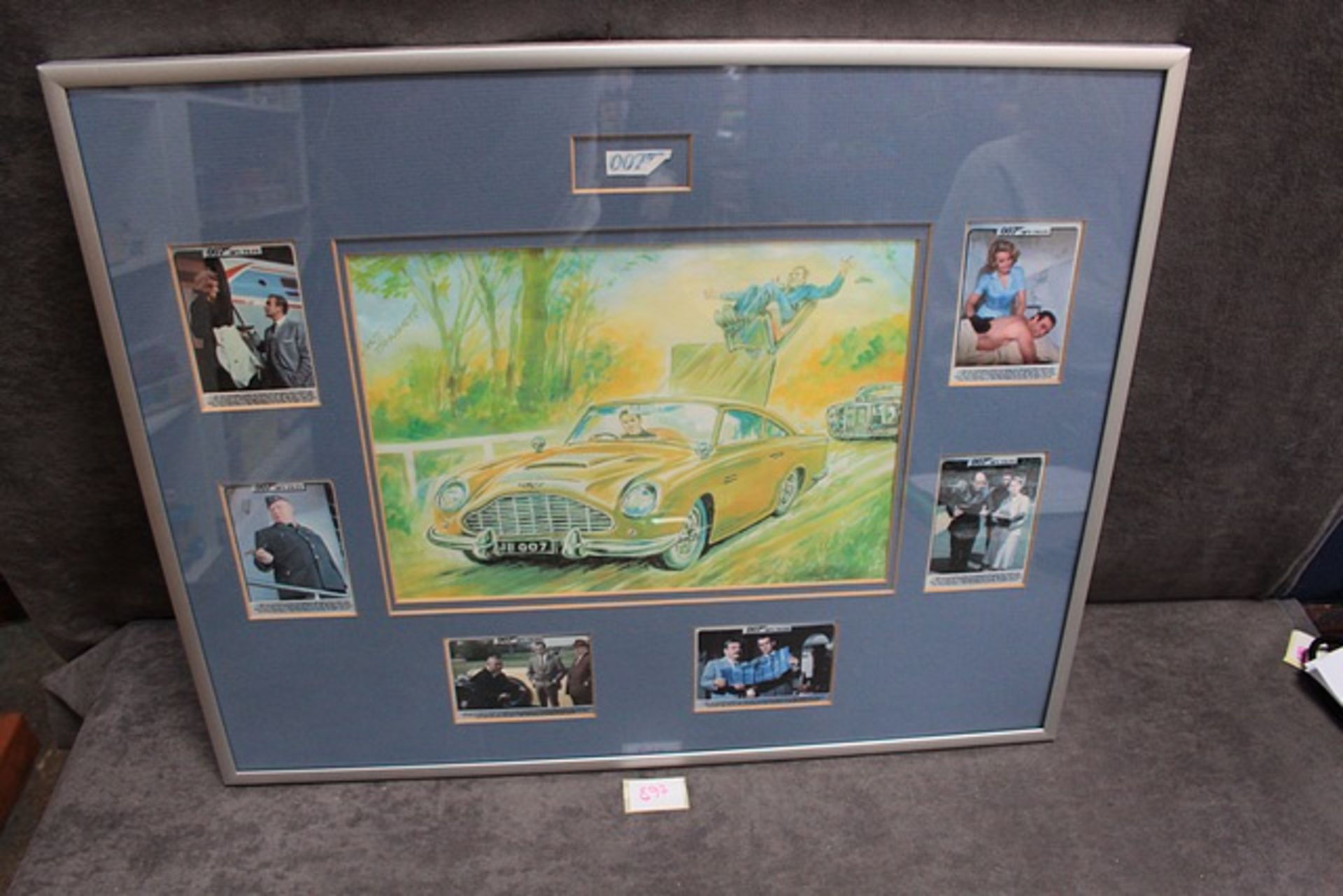 Framed picture of 007 James Bond Aston Martin DB5 from Goldfinger