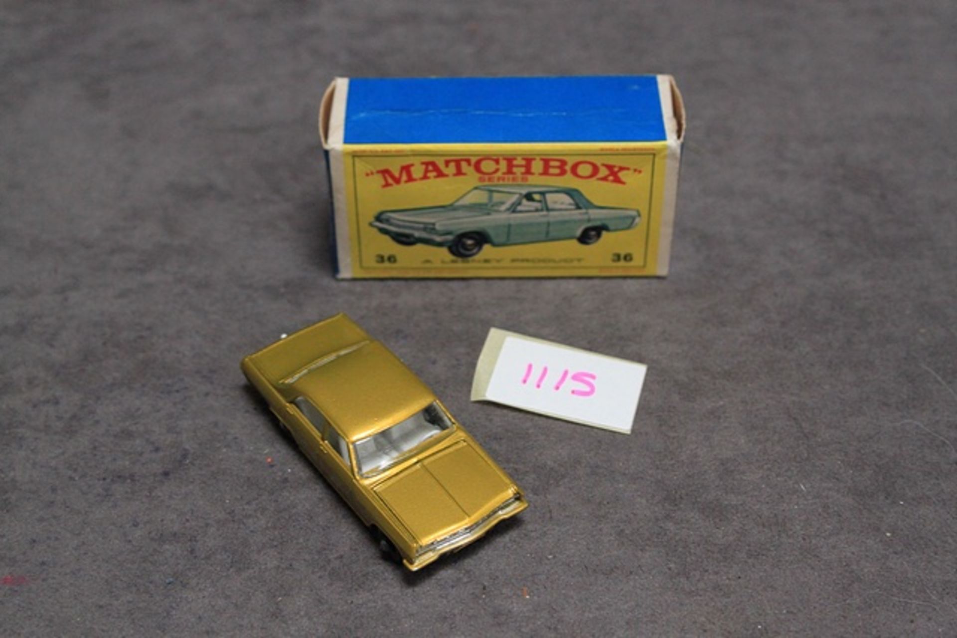 Mint Matchbox Series diecast #36 Opel Diplomat in gold in firm excellent rarer box - Image 2 of 3