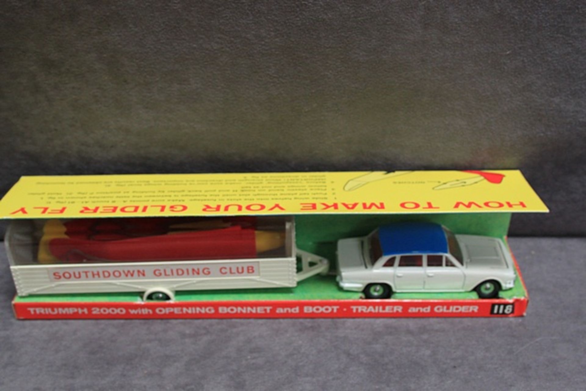 Quite Rare Mint Dinky Diecast Toys #118 Tow Away Glider Set with inner packaging in excellent box