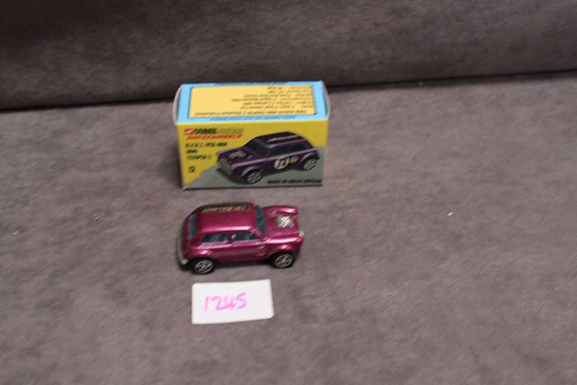 Mint Corgi WhizzWheels diecast #12 BVRT Vita-Min Mini Cooper S in purple in 'Code 2' manufactured - Image 2 of 3