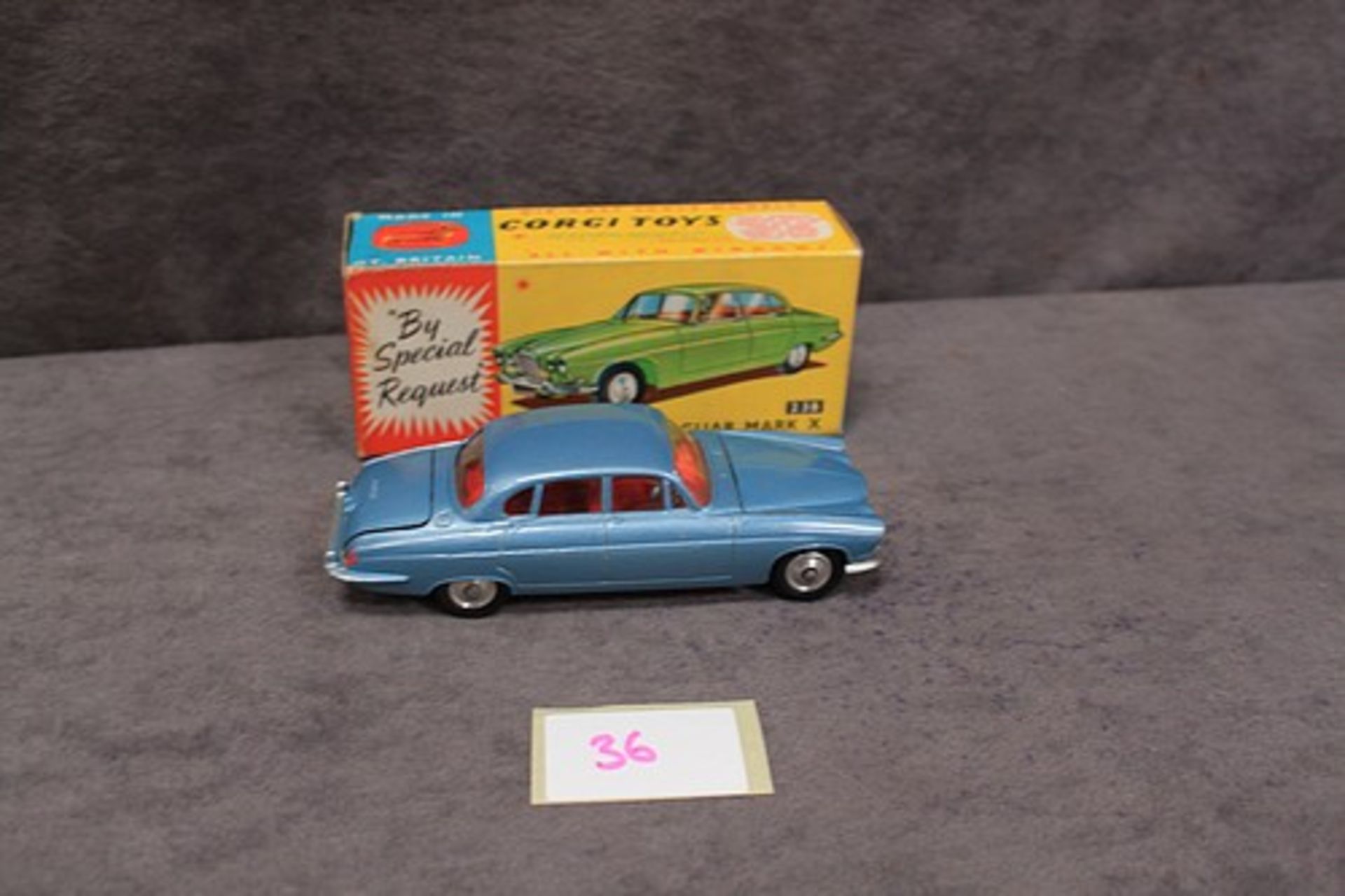 Mint Corgi Toys Diecast #238 Jaguar Mark X in mettallic blue/grey with leaflet in a excellent box - Image 2 of 2