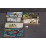 3x World War 1 Aurora 1/4" scale model kits with boxes, comprising of; #135-79 Fighter Fokker D-