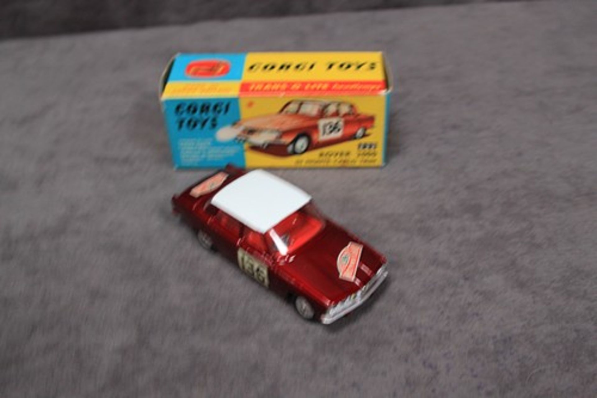 Mint Corgi Toys Diecast #322 Rover 2000 in Monte-Carlo Trim with leaflet in near mint firm box