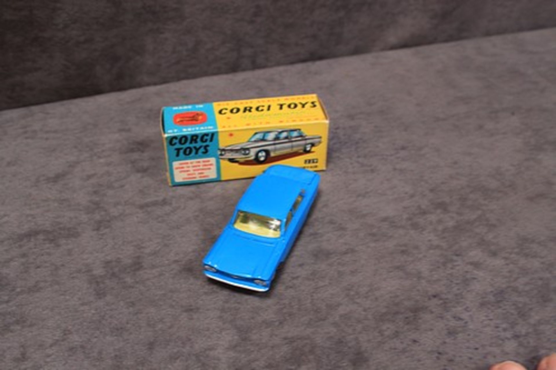 Mint Corgi Toys Diecast #229 Chevrolet Corvair in an excellent firm box