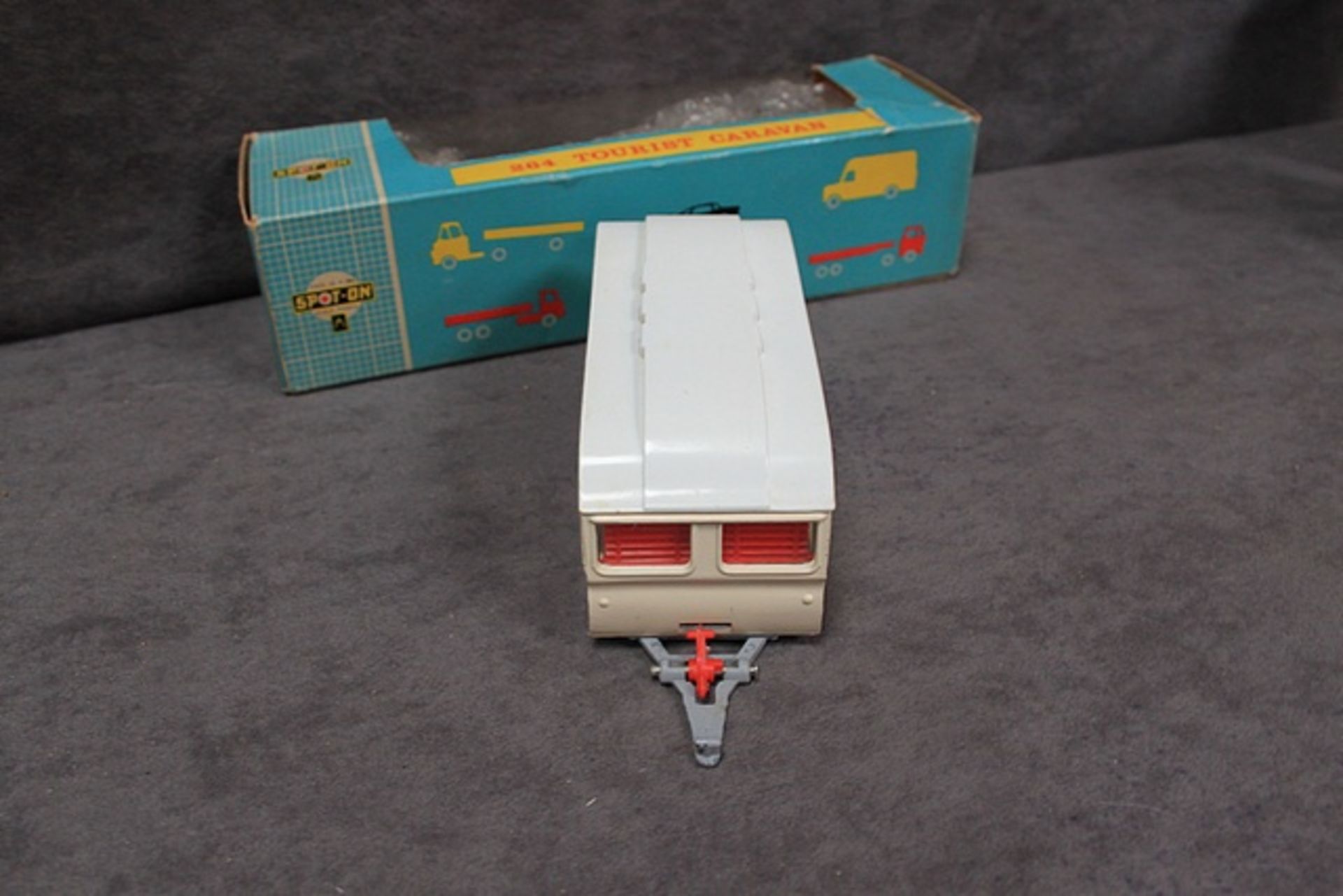 Triang Spot-On #264 Tourist Caravan off white with a red flash in box - Image 3 of 4