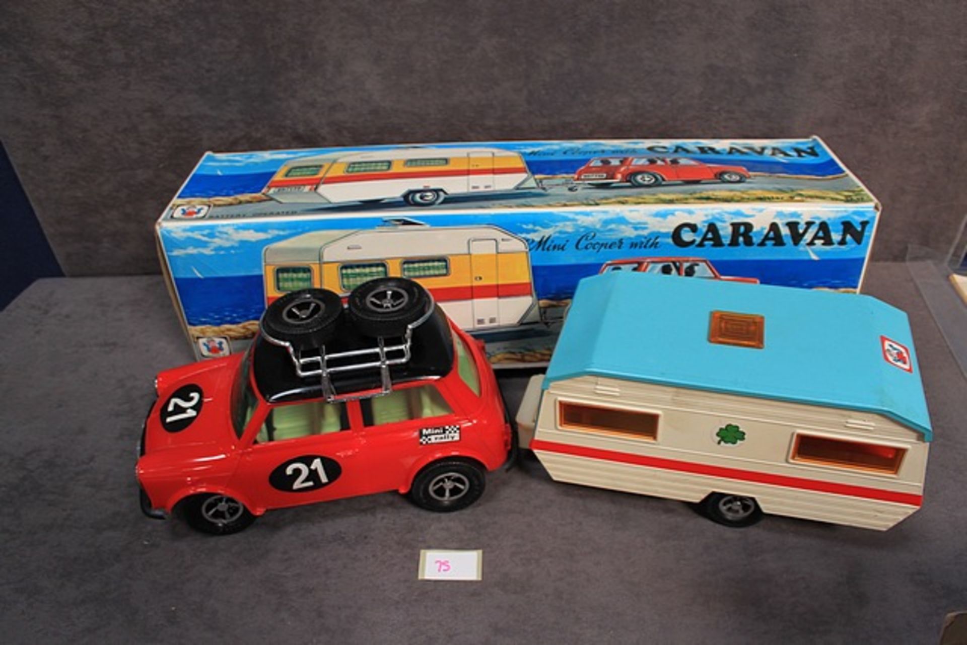 Very Rare Mister P Battery Operated Car & Caravan M17 in box - Image 2 of 2