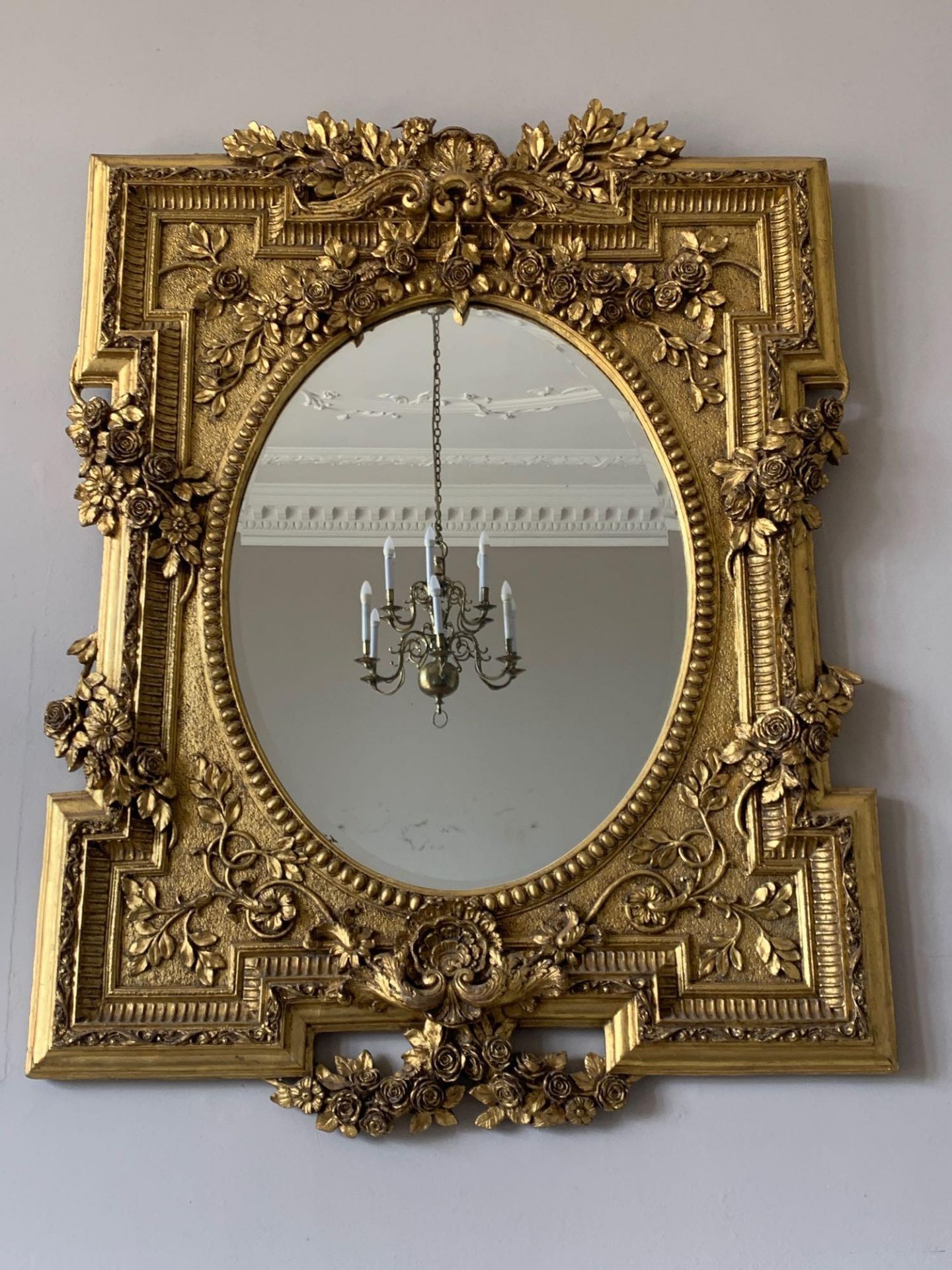 Gilded Over Mantle Mirror 135 x 100cm - Image 2 of 2