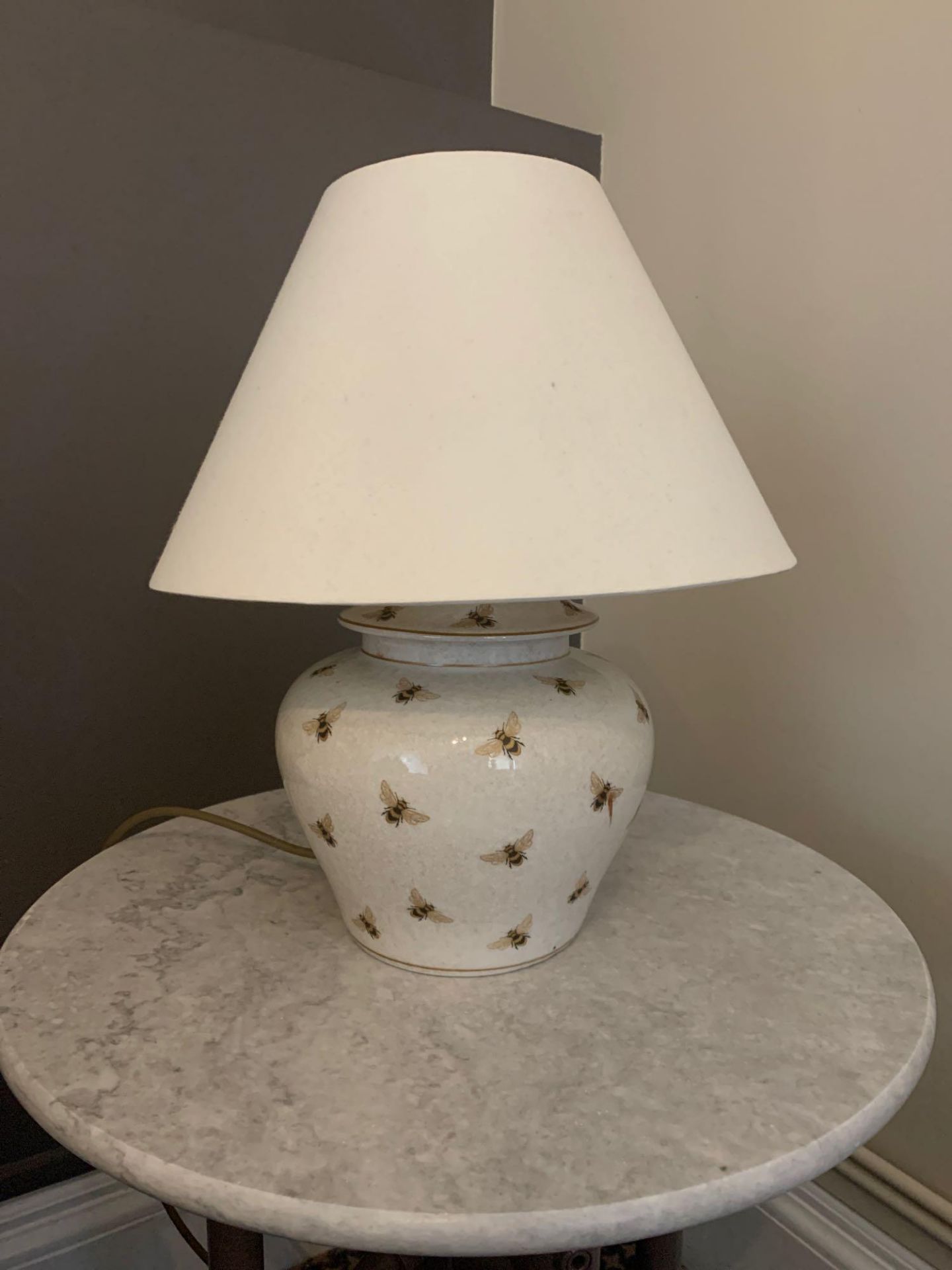A Pair India Jane Bee Table Lamp 42cm Complete With Shade