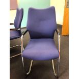 10x Burgess Furnitures Blue High-Back Cantilever Chairs