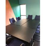 6x Burgess Furnitures Black And Chrome Conference Tables 1500 x 750 Mm