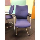 10x Burgess Furnitures High-Back Blue Cantilever Chairs