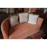 Orange Upholstered Curved Back Two Seater Sofa 2000 X 1000 X 900mm