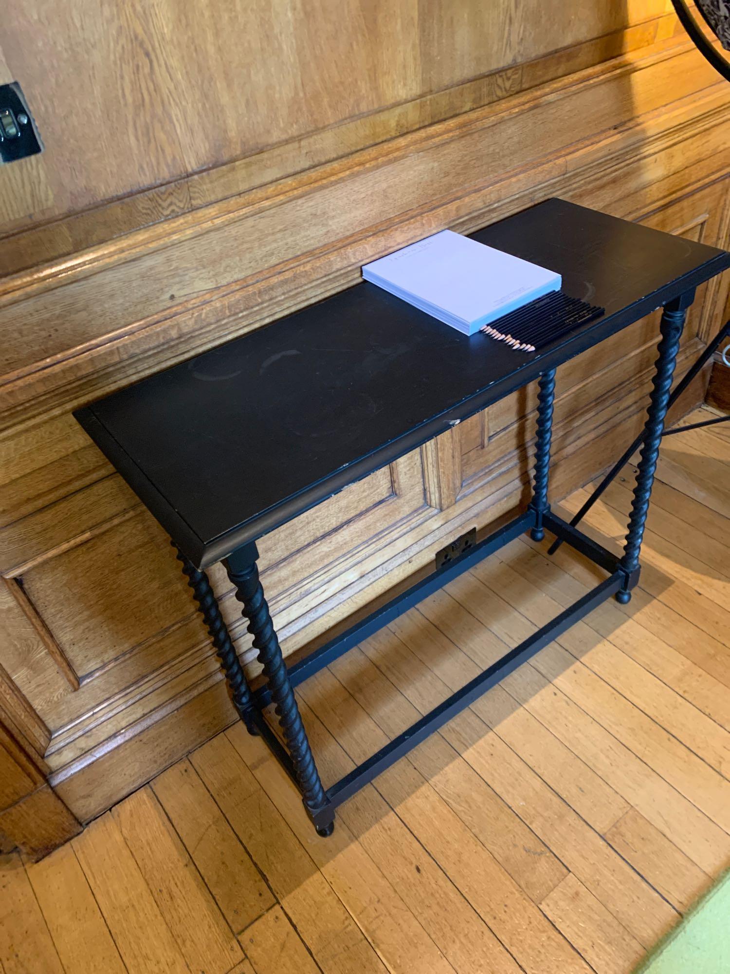 Black Wooden Hall Table With Spindle Legs 1100 x 450 x 970mm - Image 4 of 4