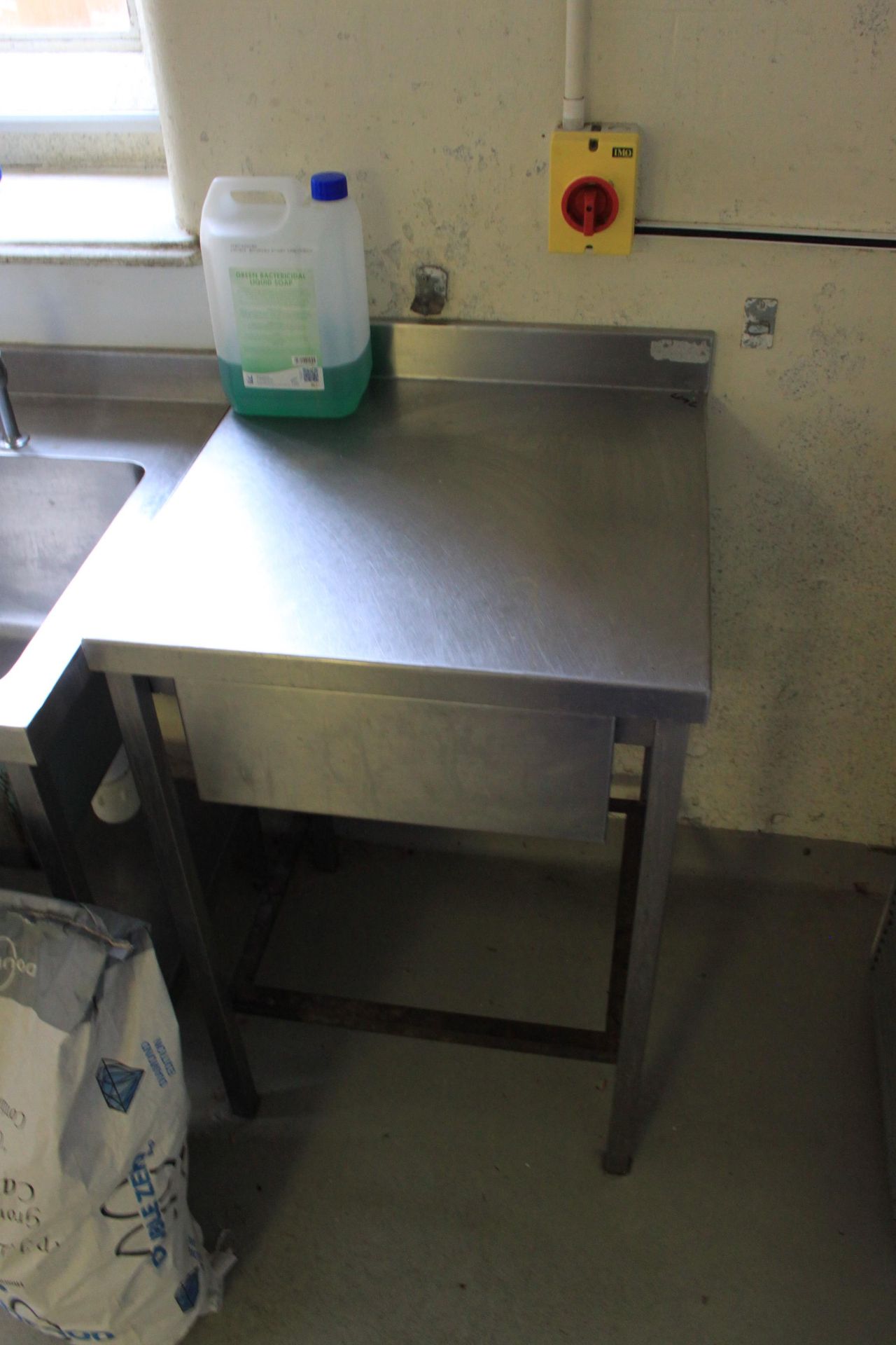 Stainless Steel Preparation Able With Drawer Undershelf & Upstand 600 x 600mm