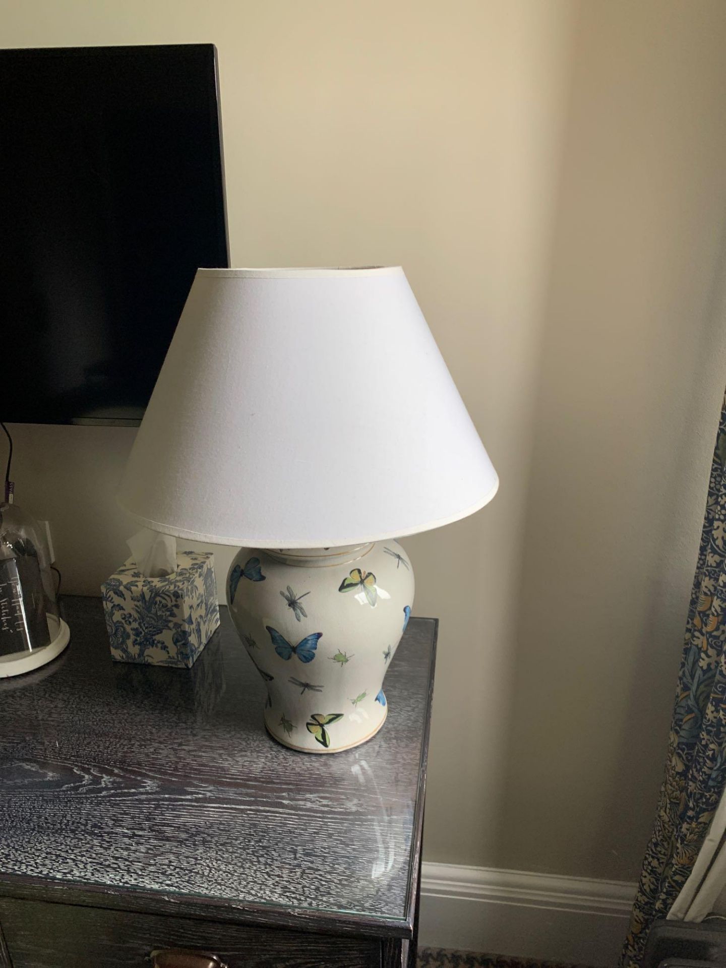 India Jane Ceramic Table Lamp With Butterflies And Bugs Design Including Shade