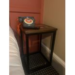 A Pair Of Belgrade Nightstand Side Tables Steel Frame With Reclaimed Antique Finish Painted Plank