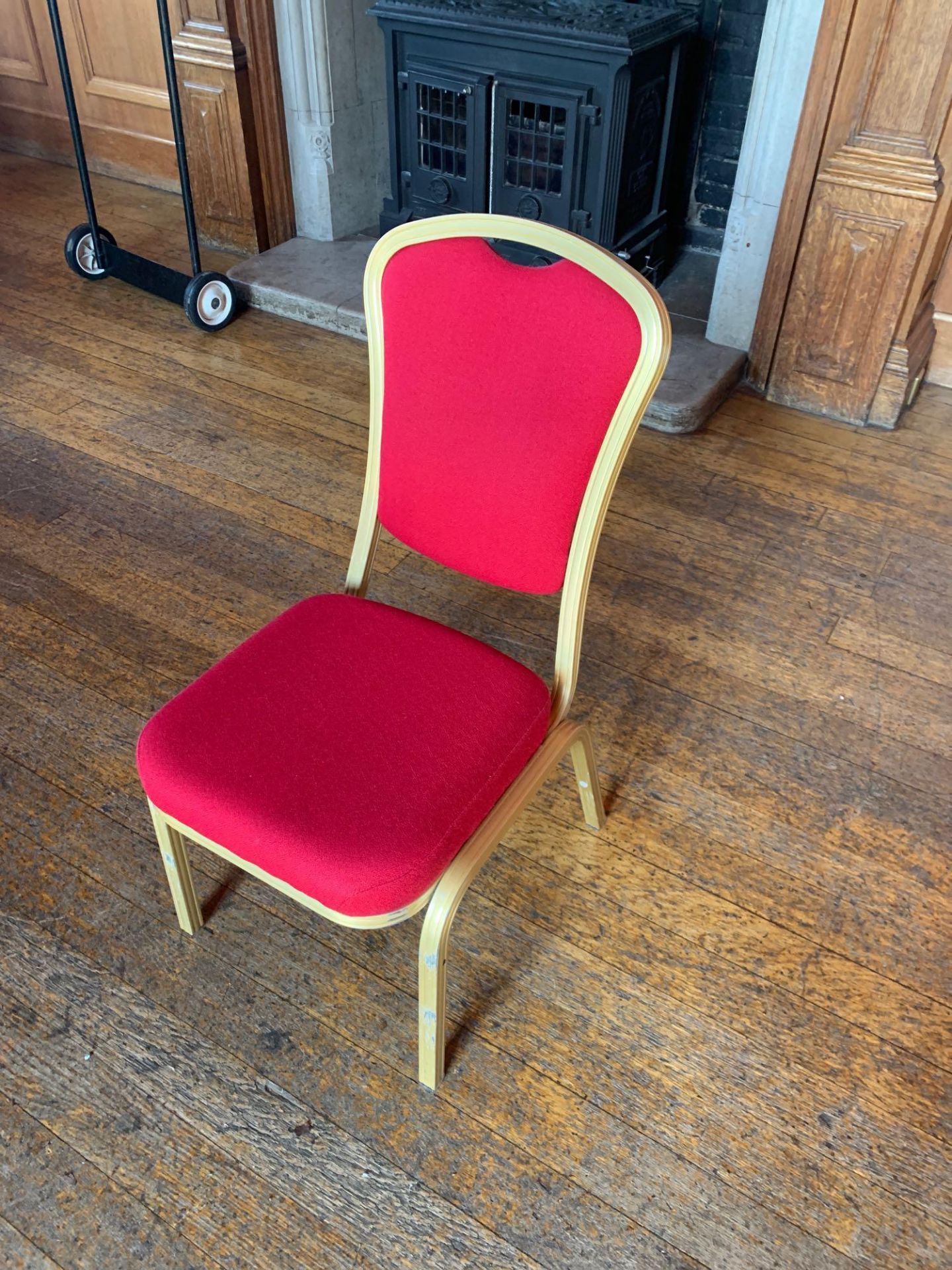 Burgess Furnitures Furniture CH569 Stacking Banquet Chair Red And Gold x 10 45 x 43 x 99cm