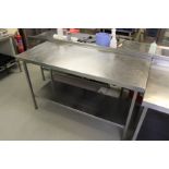 Stainless Steel Preparation Table With Undershelf & Upstand 1480 x 650mm