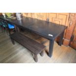 Benchmark Furniture Bespoke Wooden Sharing Dining Table Complete With Bench 1800 x 850 x 770mm