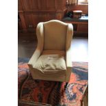 Gold Wingback Chair With Front Castors 600 x 700 x 1000mm