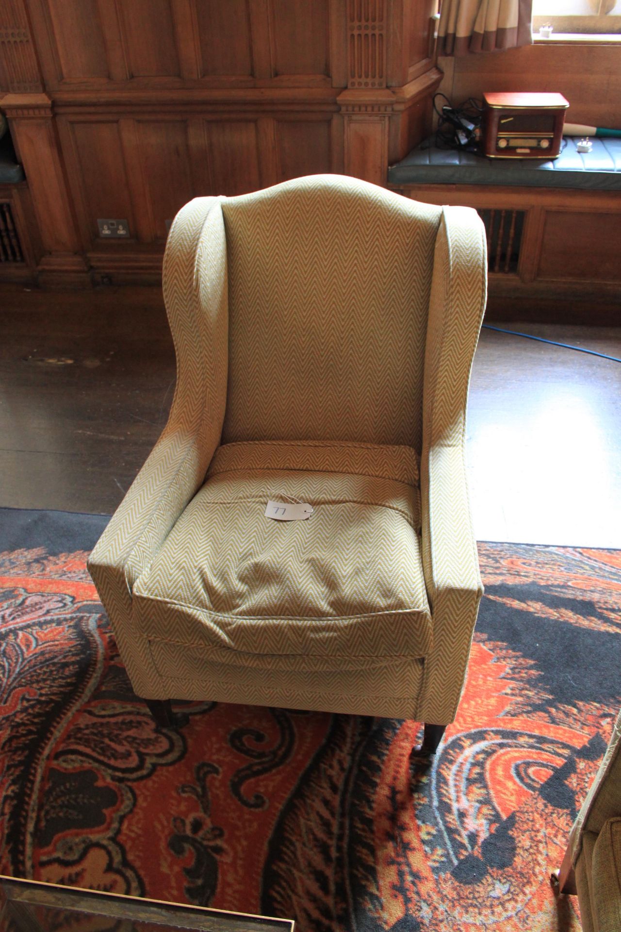 Gold Wingback Chair With Front Castors 600 x 700 x 1000mm