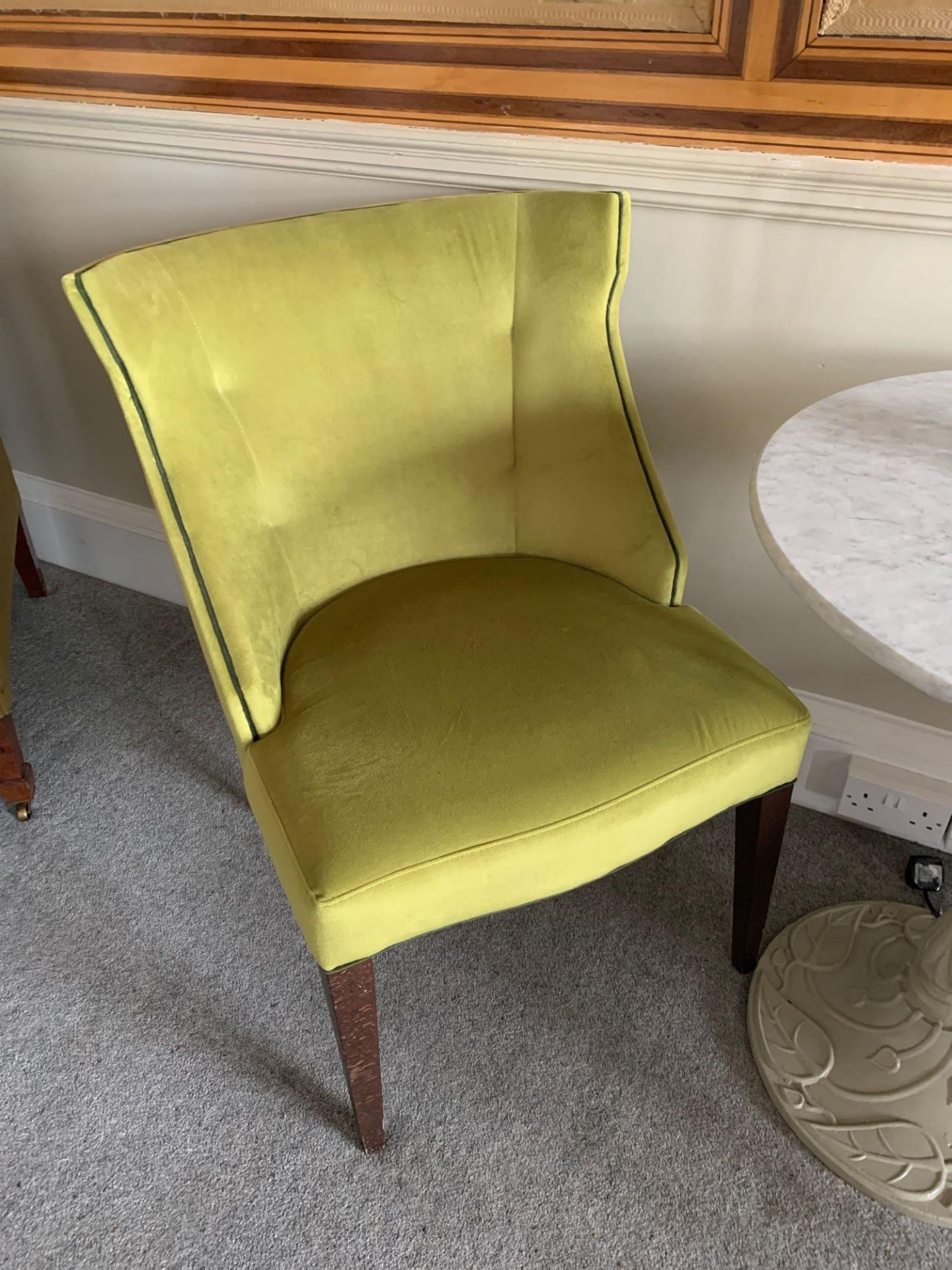 Round Cast Iron Table With White Marble Top The Base Painted Nouveau Table Base In Cast Iron 60 X - Image 3 of 4