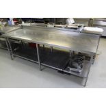 Stainless Steel Preparation Table With Undershelf & Upstand 2400 x 800mm