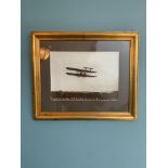 Framed Aviation Print Flight Of The Hon C S Rolls Killed At Bournemouth July 1912 - 62 x 52cm