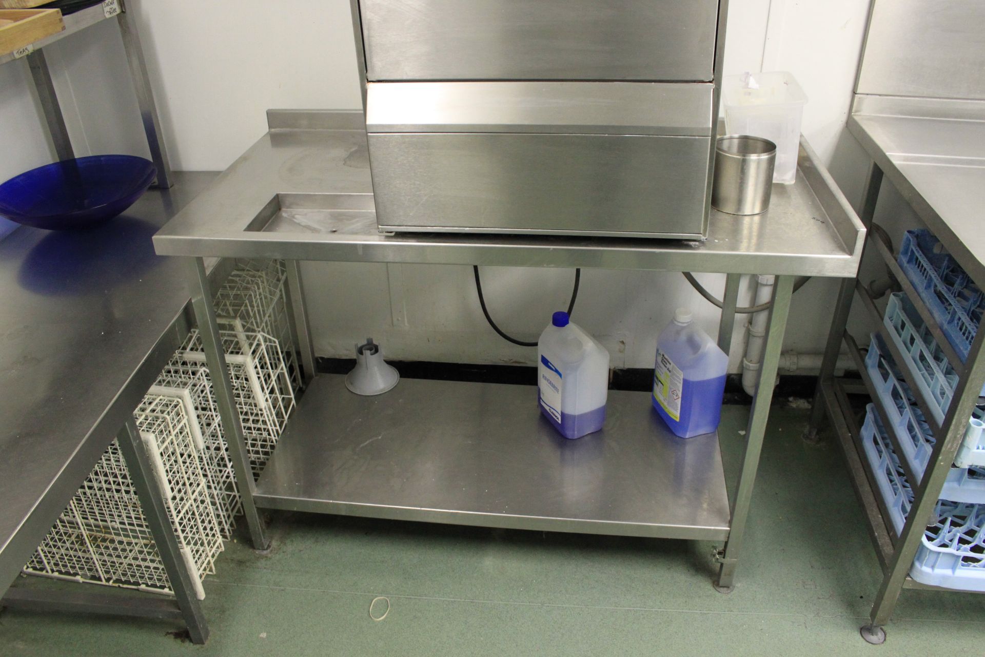 Stainless Steel Draining Table With Undershelf & Upstand 1300 x 650mm