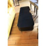 Black With Glass Top Oblong Low Level Coffee Table 1200 x 400 x 290mm