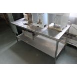 Stainless Steel Preparation Table With Drawer Undershelf & Up Stand 1750 x 770mm