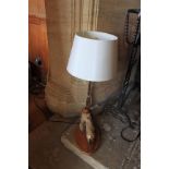 Early 20th Century Taxidermy Ostrich Leg Lamp On Wood Base 700 (H)